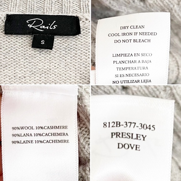 BOGO! Rails Presley Pullover Pointelle Sweater Wool Cashmere Dove Gray Small - Picture 10 of 11